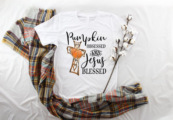 Pumpkin Obsessed and Jesus Blessed - Sublimation Transfer