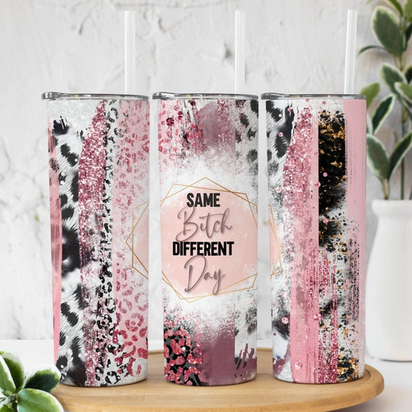 Different Day Pink - 20 oz Skinny Tumbler Sublimation Transfers