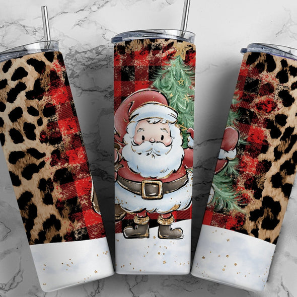 Santa - 20 oz Skinny Tumbler Sublimation Transfers