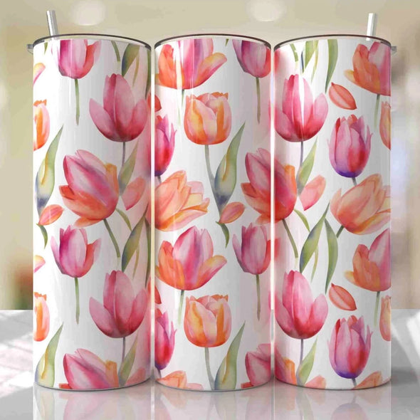 Tulips  - 20 oz Skinny Tumbler Sublimation Transfers