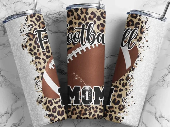 Football Mama - 20oz Stainless Steel Skinny Tumbler (COMPLETED ITEM)