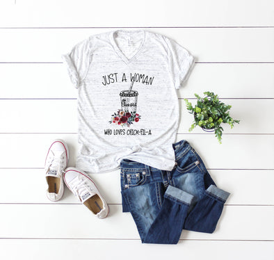 Just A Woman Who Loves Chick Fil A - Sublimation Transfer