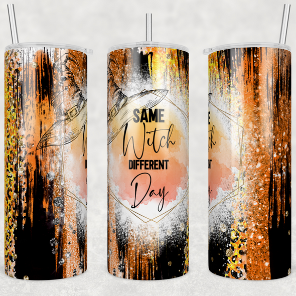 Same Witch Different Day - 20 oz Skinny Tumbler Sublimation Transfers