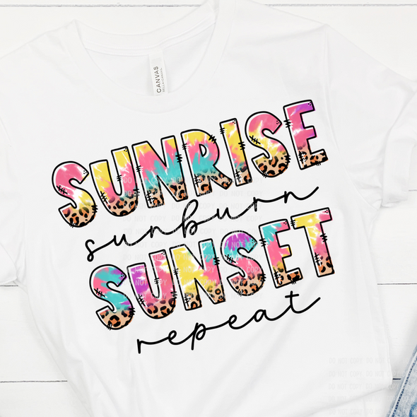 Sunrise Sunburn Sunset Repeat - DTF Transfer