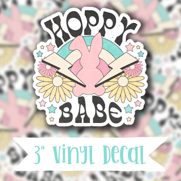 V155 Hoppy Babe - Vinyl Sticker Decal